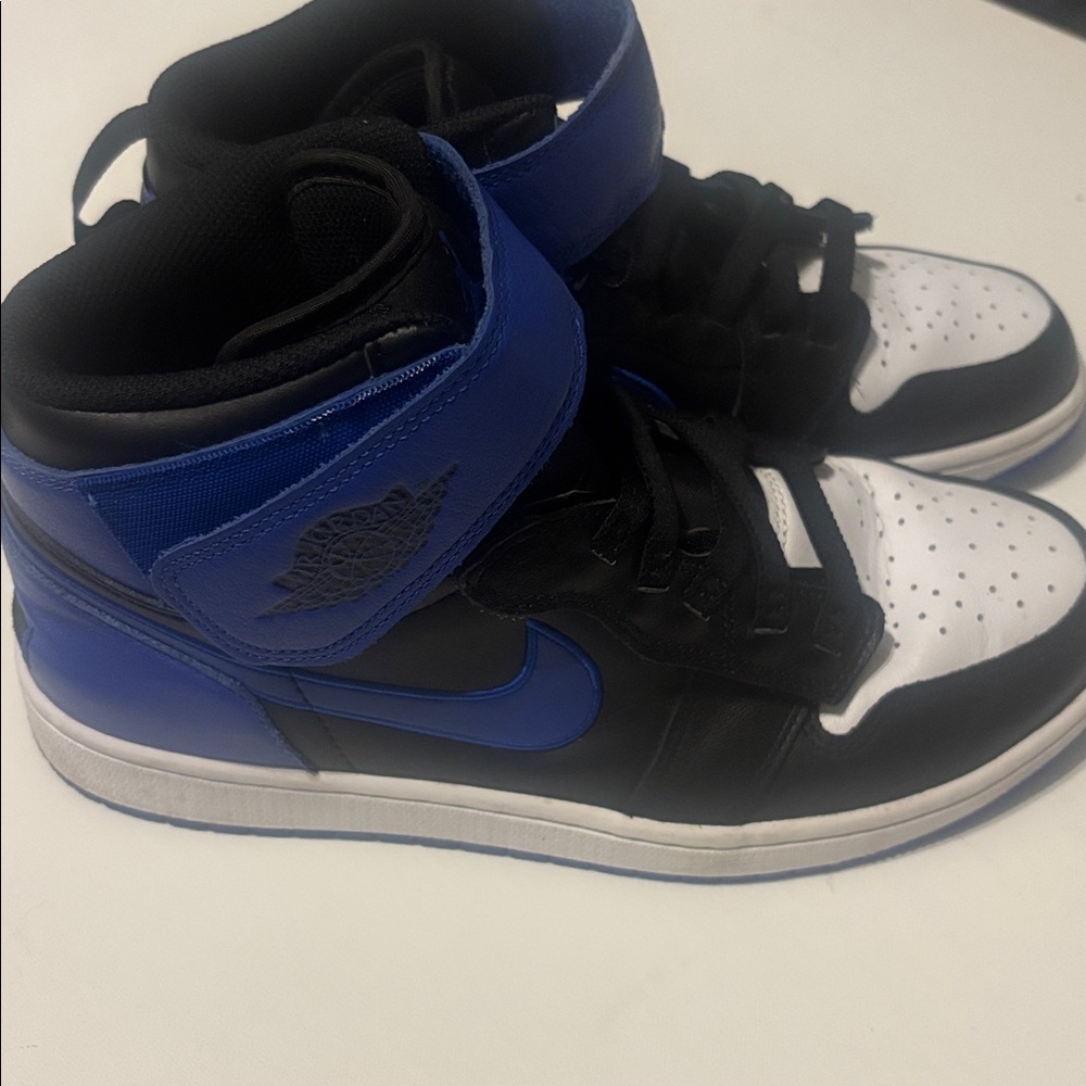 Blue and Black High-Top Sneakers
